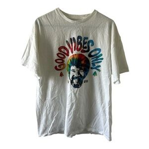 🎨 Bob Ross “Good Vibes Only” Graphic Tee – XL
